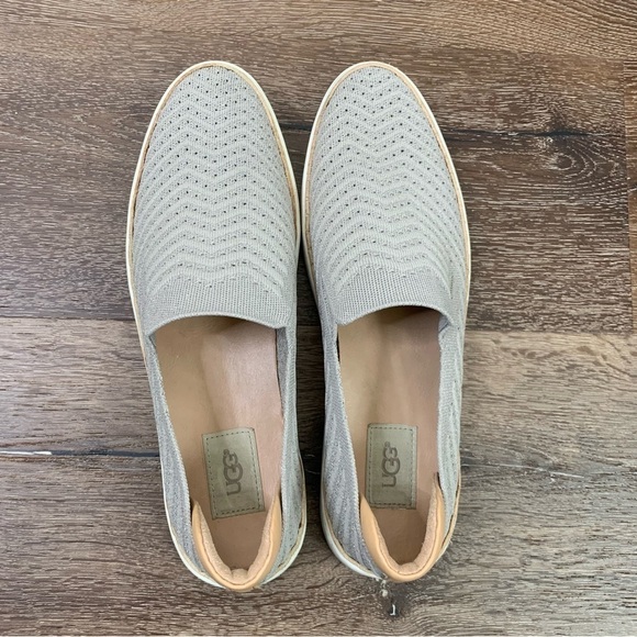 Ugg Womens Sammy metallic gray chevron trainer slip on sneaker 11 - Picture 6 of 8